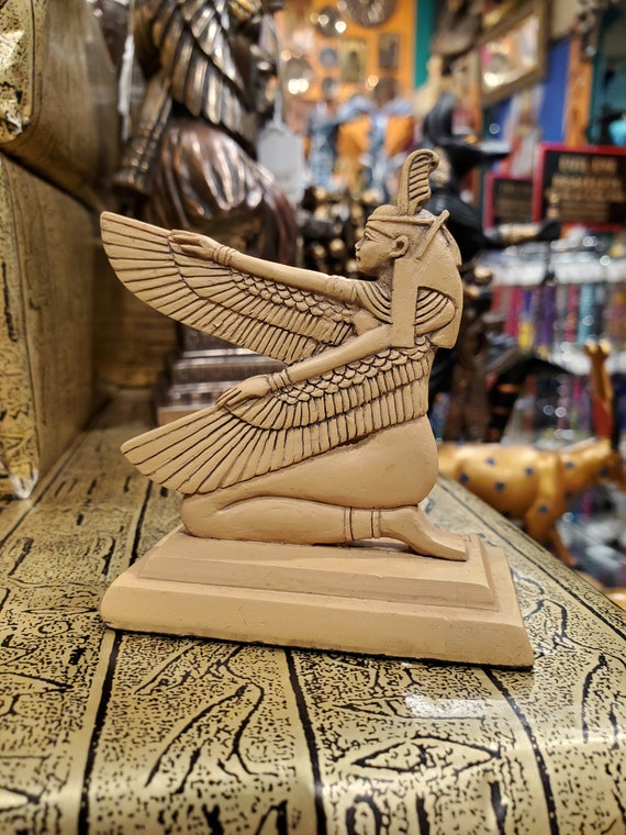 ヴィンテージ マアト像 - 正義の羽根を持つ古代エジプトの女神マアト