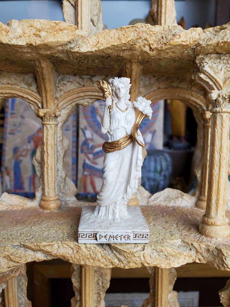 Demeter Mini Statue  Small Hand-Painted Ancient Greek Goddess image 0