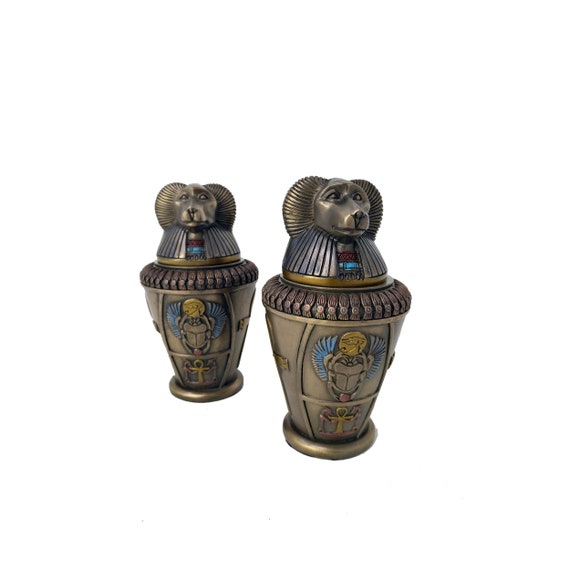 6 15cm Canopic Jar Hapi Ancient Egyptian Canopic Jar With Baboon Headed God Hapi Protects Lungs