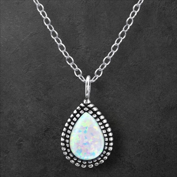 Opal Necklace 925 Sterling Silver Made in Egypt Charm