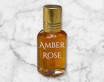 Amber Rose Perfume Oil - Premium Pure - Made in Egypt - Traditional Amber & Rose Attar