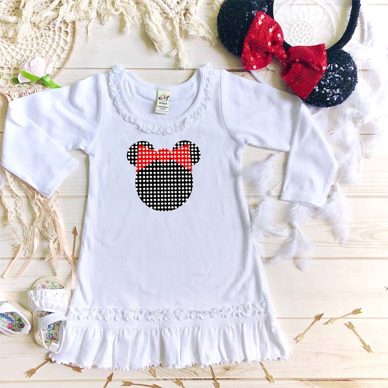 Minnie Mouse Tank Top Disney Family Vacation Trip T-Shirt Disney Shirt Minnie Mouse Inspired Black Red White Polka Dot Disney Dress