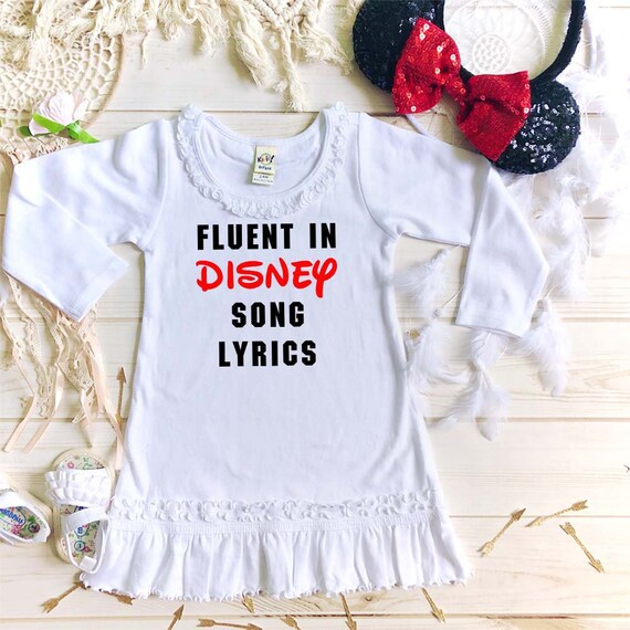Fluent In Disney Song Lyrics Disney Dress Disney Songs Etsy