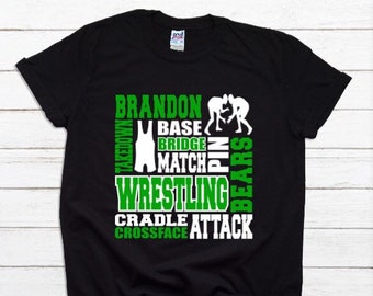 Wrestling shirt, Personalized Wrestling Shirt, Wrestling Subway Art shirt, Wrestling shirt, Fivesies Design