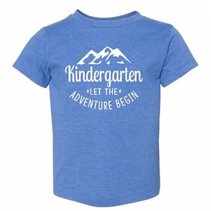 Let the Adventure Begin, Kindergarten shirt, back to school shirts, grade level tshirts, teacher tees, Fivesies Designs