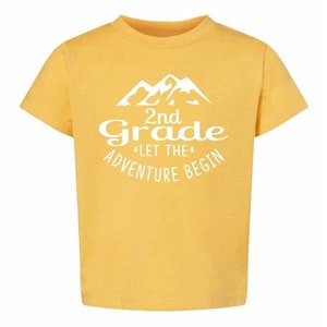 Let the Adventure Begin, 2nd Grade shirt, back to school shirts, grade level tshirts, teacher tees, Fivesies Designs