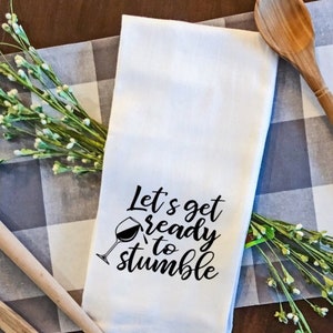 Wine Tea Towel, Tea Towels, Flour Sack Towel, Fivesies Designs