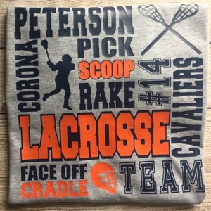 Lacrosse shirt, Personalized Lacrosse Shirt, Lacrosse Subway Art shirt, Lacrosse Team shirt, Fivesies Design