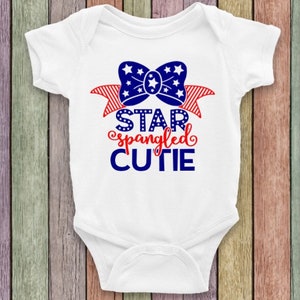 Star Spangled Cutie baby, baby bodysuit, baby gift, 4th of July baby, Memorial Day, patriotic, Fivesies Designs