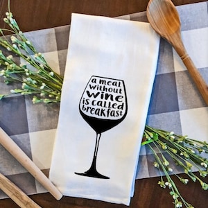 Wine Tea Towel, Tea Towels, Flour Sack Towel, Fivesies Designs