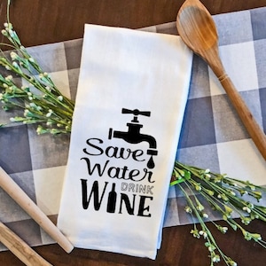 Wine Tea Towel, Tea Towels, Flour Sack Towel, Fivesies Designs