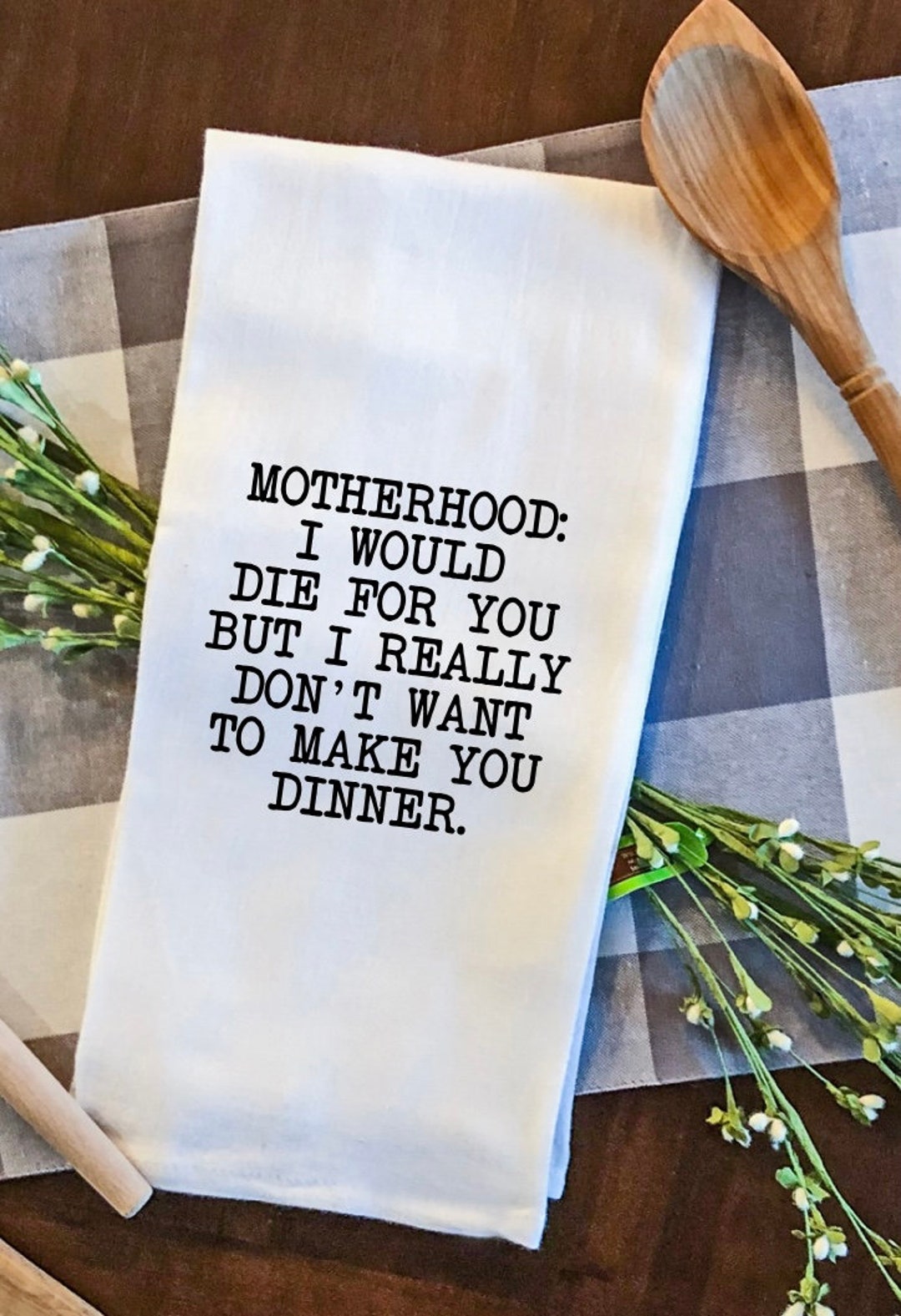 Mothers Day Gift Motherhood Definition Funny Tea Towel Tea Etsy