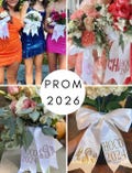 Personalized Monogram Satin Bouquet Ribbon: Prom, HOCO, Wedding