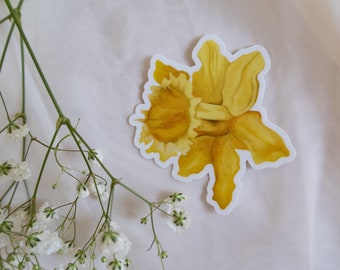 Yellow Daffodil Flower Sticker Laptop Sticker Flower Decal Floral Waterproof Sticker Bullet Journal Botanical Spring Flower