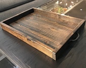Ottoman Tray, Coffee Table Tray, Serving Tray, Reclaimed Rustic Tray, Table Tray