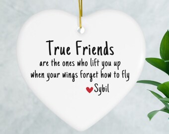 Personalized Friendship Ornament: Heart Ceramic Keepsake Gift