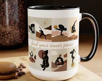 Yoga Poses Coffee Mug: Affirmation Gift for Yoga Lovers