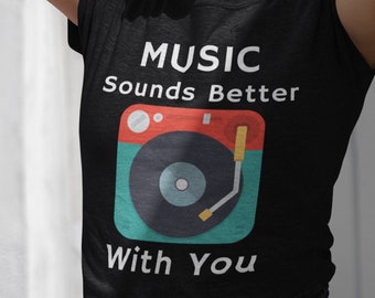 Vinyl Record Graphic T-Shirt, Music Lover Tee