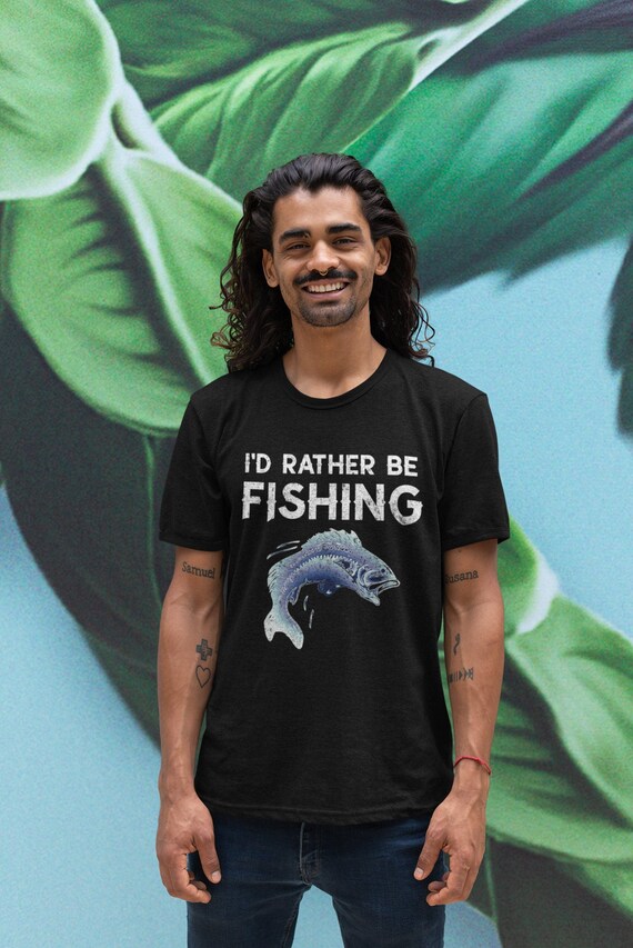 I'd Rather Be Fishing T-Shirt Retro Distressed Gift Tshirt I'd Rather Be Fishing T-Shirt Retro Distressed Gift Tshirt