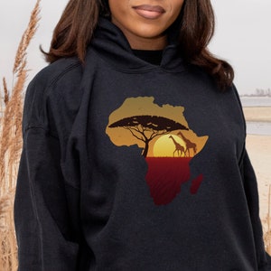 Africa Map Hoodie, Safari Animals Sweatshirt, Black History Month Shirt, Black Lives Matter Hoodie, Animal Lovers Hoodie, Africa Trip Shirt