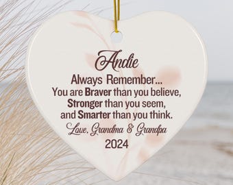 Personalized Granddaughter Ornament: Heart Keepsake Gift