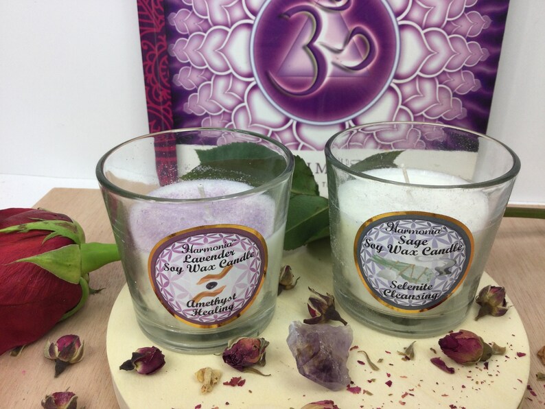 Harmonia Soy Gem Votive Candles Healing Amethyst Rituals Etsy