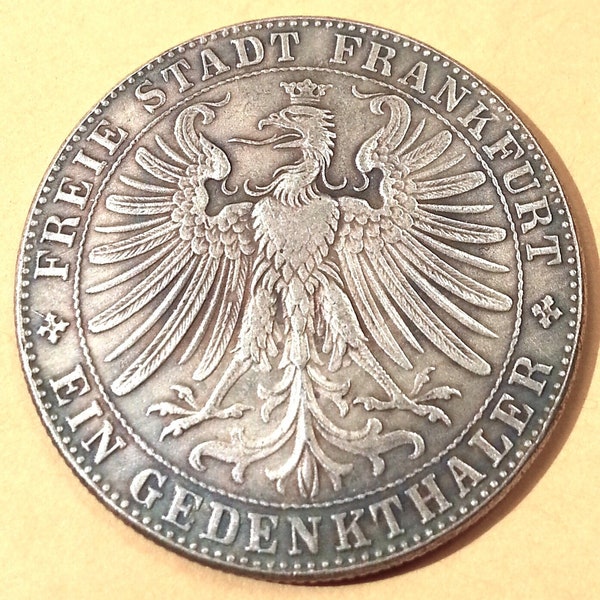 1863 German Imperial Eagle Frankfurt Non Silver Souvenir Metal Round Art Medal Token 33mm