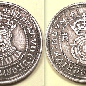 English King Henry VIII 1509-1547 Tudor Great Britain Silver Tone Souvenir Coin Token!