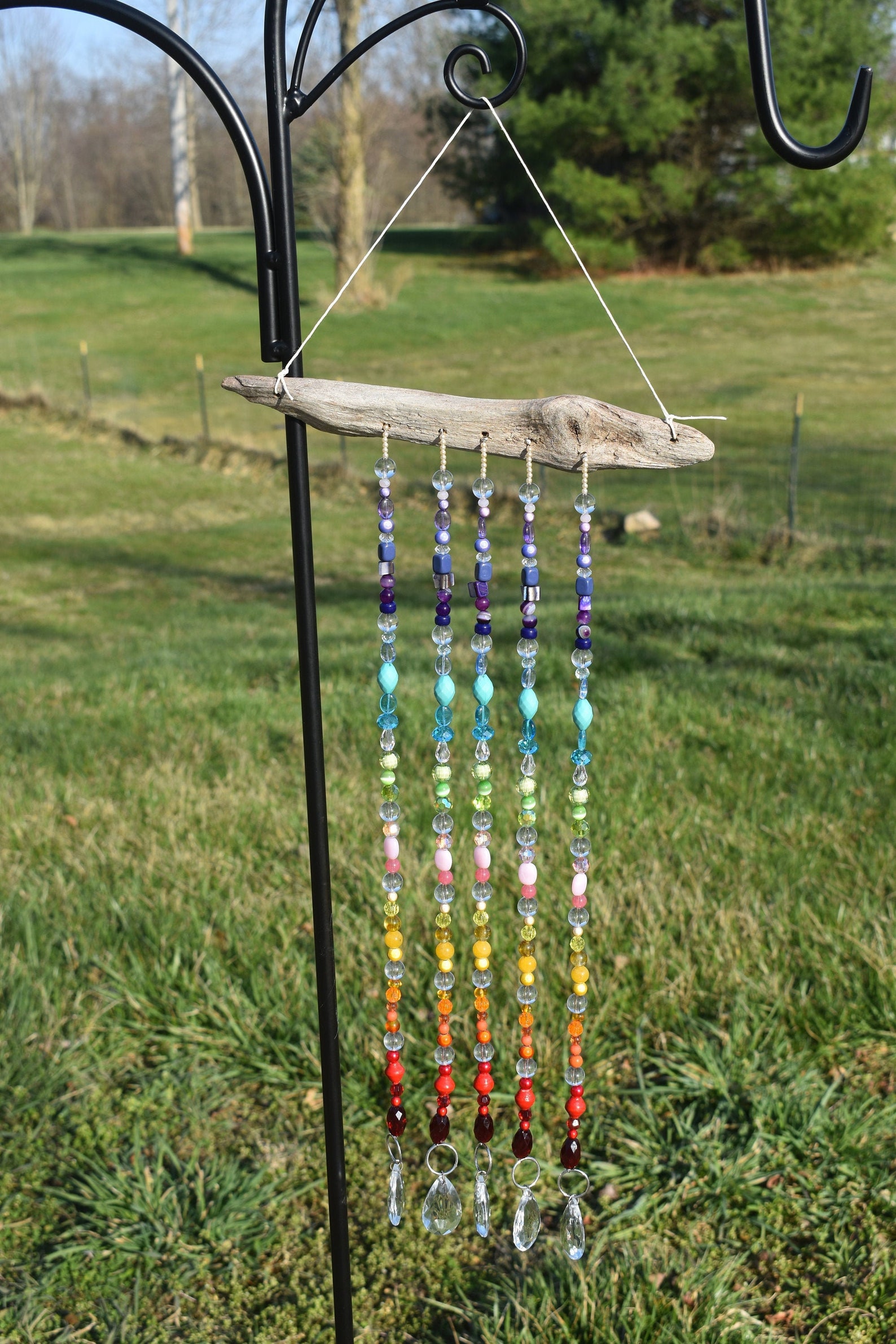 Beaded Driftwood Suncatcher/garden Etsy