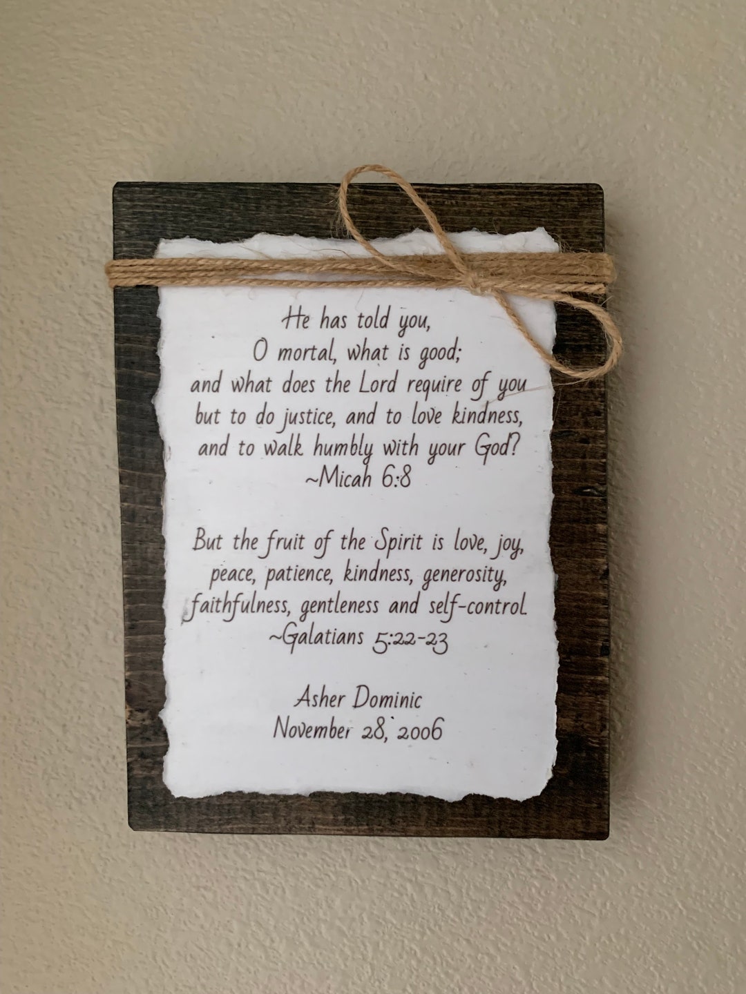 Personalized Message Gift on Wood Custom Quote Decor Message Keepsake