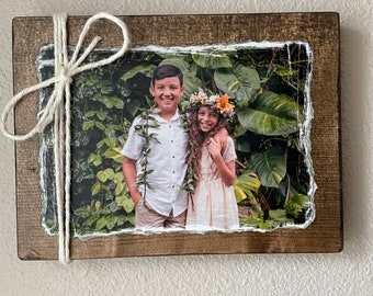 Personalized Photo Gift on Wood | Custom Picture Frame | Anniversary Gift | Wedding Gift | Personalized Keepsake Decor | Bridal Shower Gift