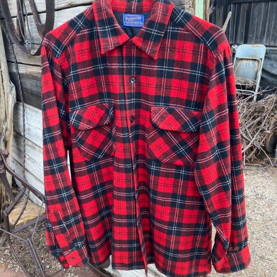 トップス PENDLETON 60s BOARD SHIRT Vintage 1960's Pendleton Button-Up Board Shirt Wool Plaid