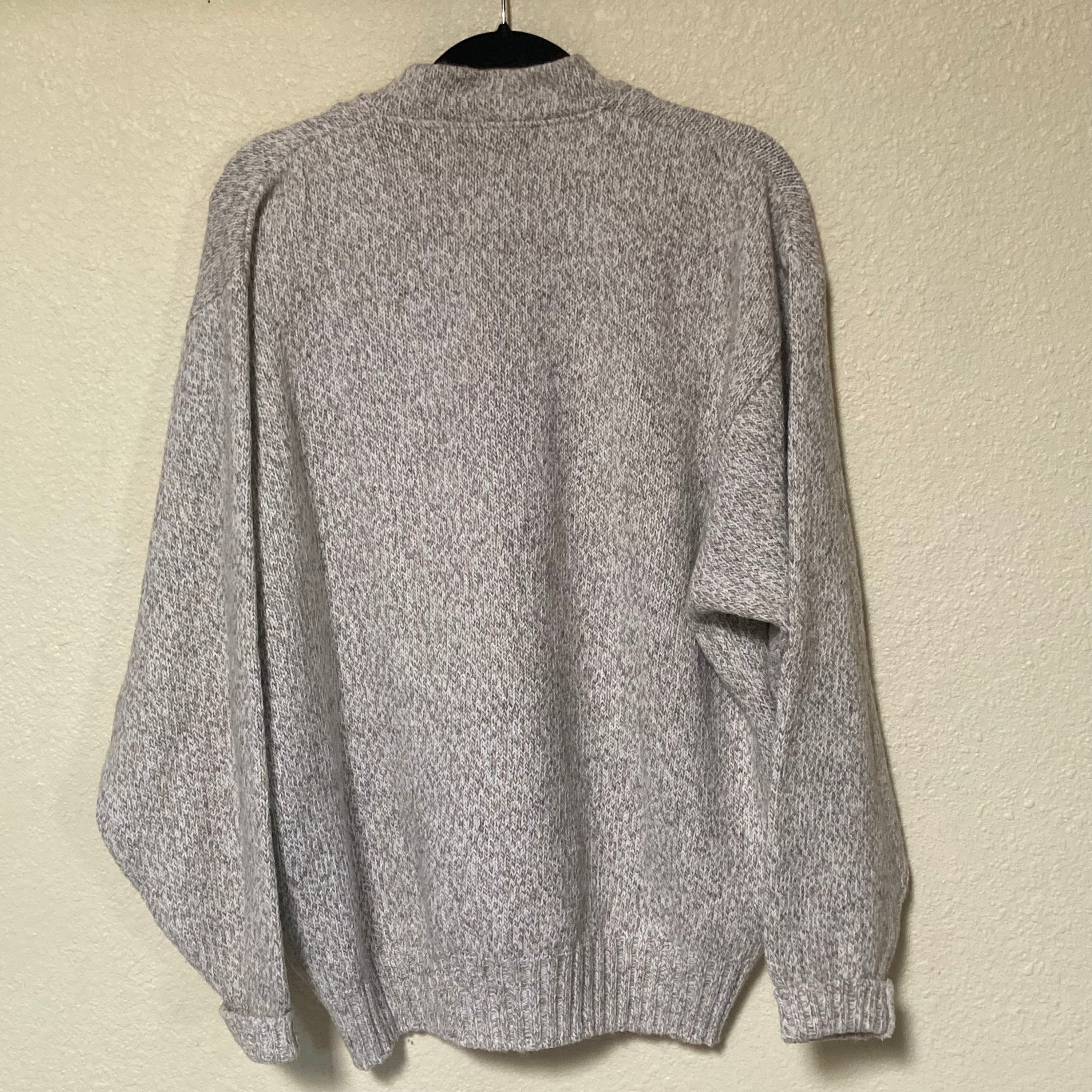 VTG Northwoods Cotton Blend Ragg 1 4 Button Mens Sweater Pullover