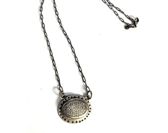 ANTIQUE STONZ STERLING Silver Necklace Designer Signed Collectible Memorabilia