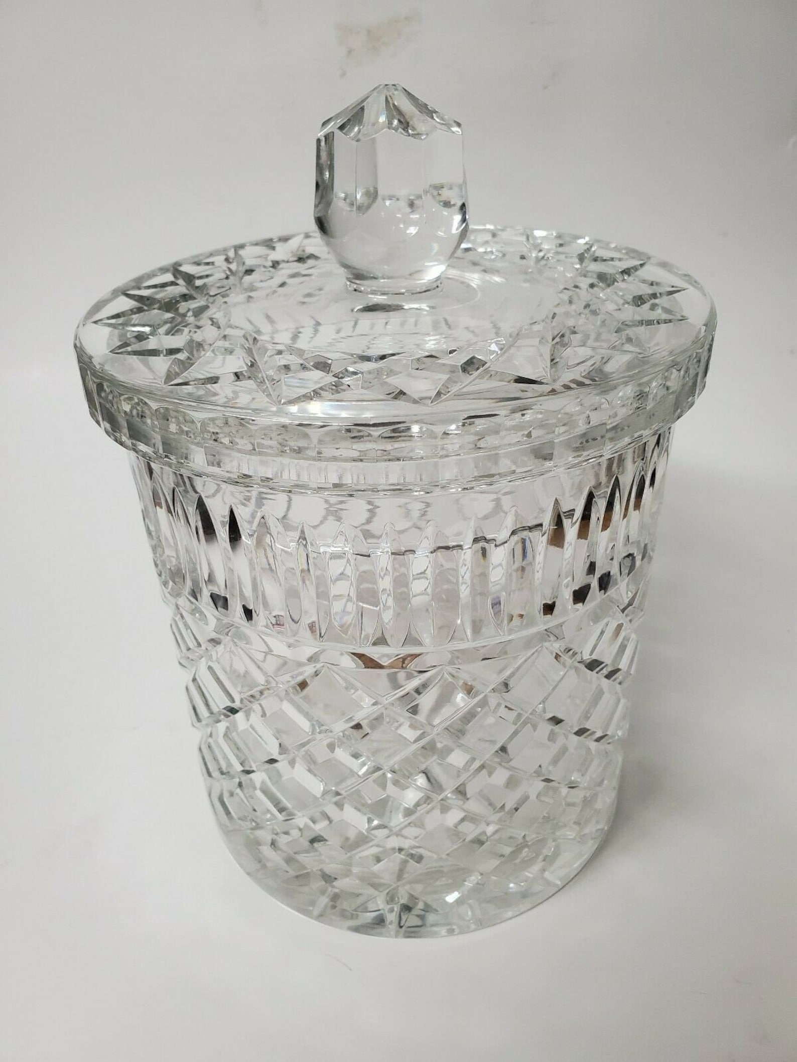 VINTAGE LEAD CRYSTAL Canister Round Crystal Decanter Barware Etsy