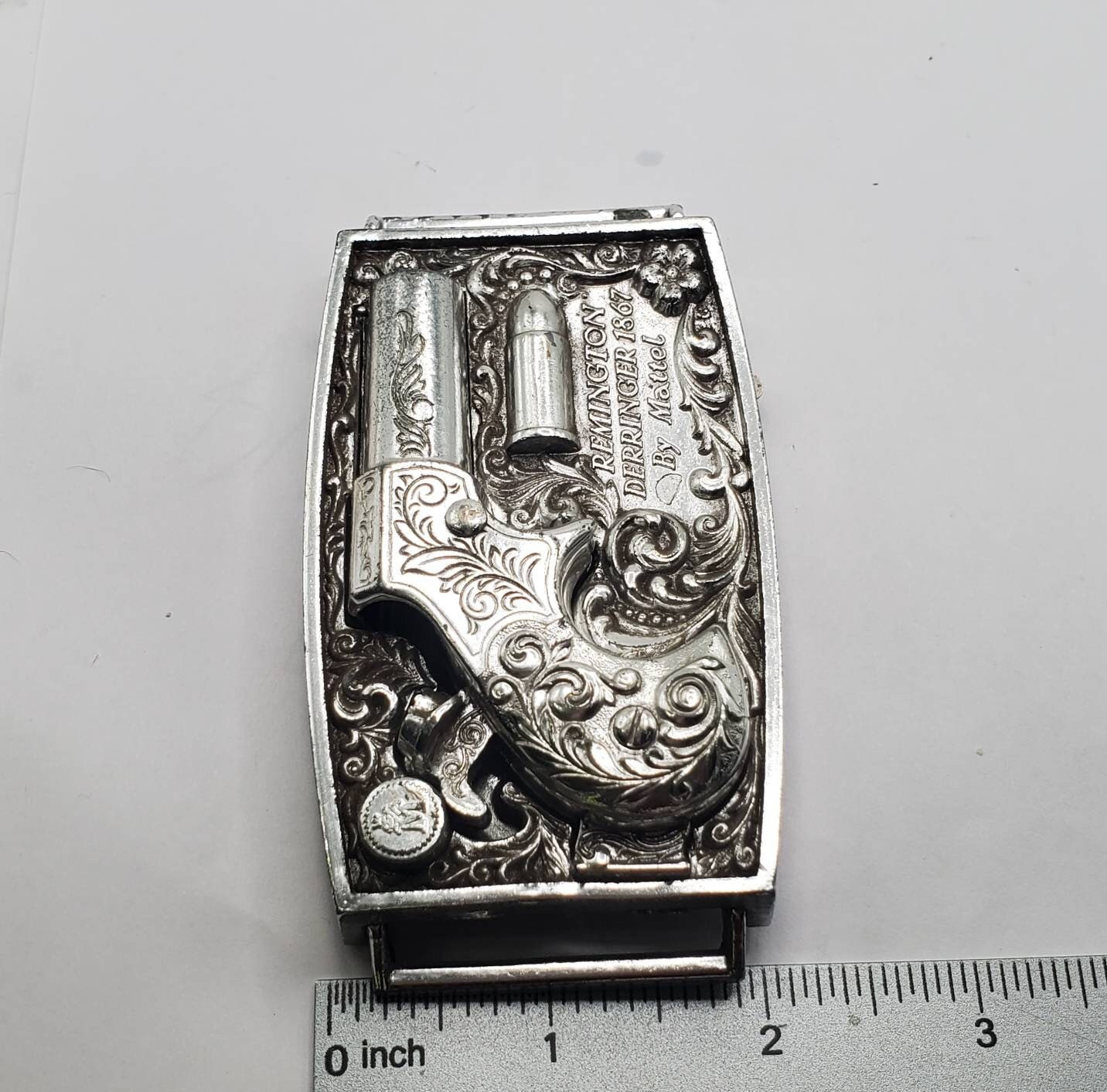 VINTAGE MATTEL REMINGTON Derringer 1867 Belt Buckle Cap Gun Etsy