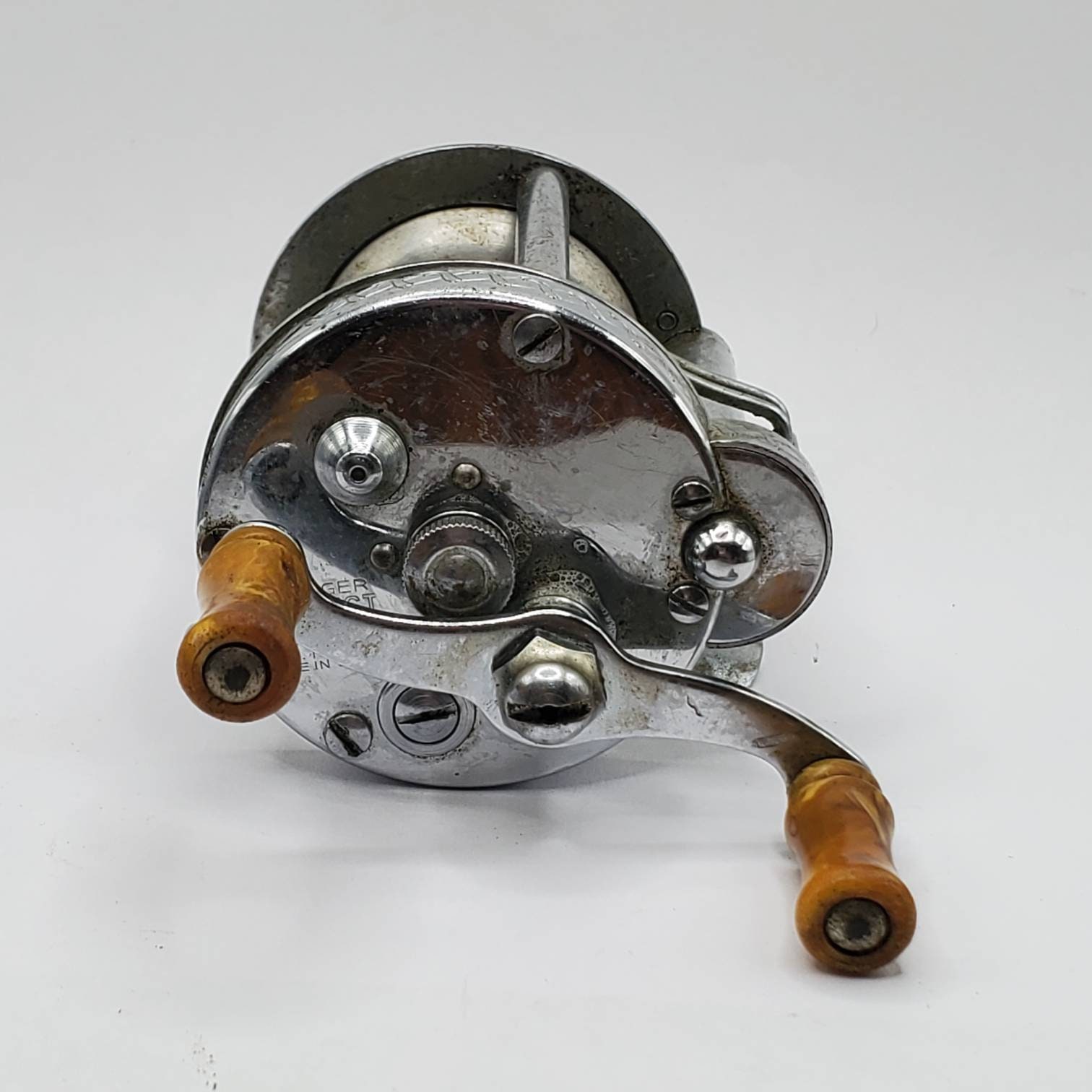 VINTAGE PFLUEGER SKILKAST Akron No. 1953 Chrome Fishing Reel