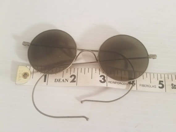 VINTAGE ROUND STEAM Punk Sunglasses Antique Collectible Eye Wear View 2