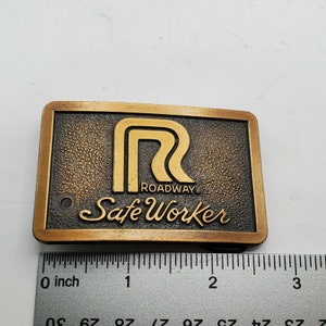 VINTAGE ROADWAY BELT Buckle Truckers Safe Worker Collectible Vintage Accessories Estate Jewelry image 10