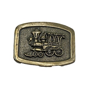 VINTAGE STEAM ENGINE Belt Buckle Locomotive Railroad Train Buckle Collectible Memorabilia