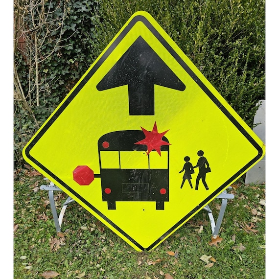 USAストリート看板　SCHOOL BUS STOP VINTAGE ROAD SIGN School Bus Stop 36