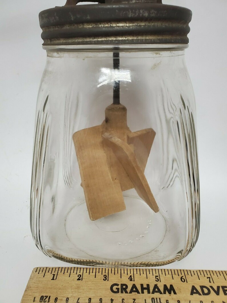 VINTAGE SCC GLASS Butter Churn Jar 4 Quart Wooden Paddles & Etsy