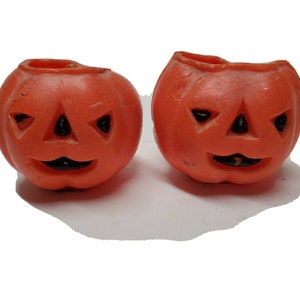 VINTAGE HALLOWEEN GURLEY Pumpkin Candles 1950 Antique Collectible Halloween Decor