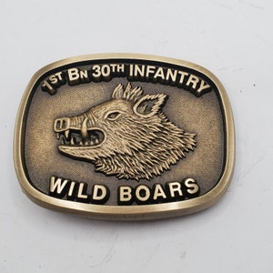 Vintage 1st BN 30th INFANTRY WILD Boars Brass Belt Buckle Colledtible Military Buckle Vintage Accessories