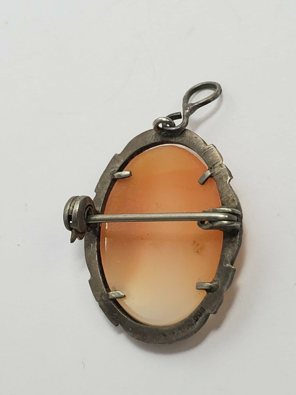 VINTAGE CARVED CAMEO 800 Silver Pin Pendant Antique Jewelry - Etsy