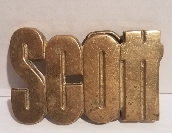 VINTAGE SCOTT BELT Buckle Solid Brass - image 3