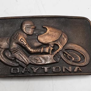 VINTAGE DAYTONA MOTORCYCLE Belt Buckle Dirt Bikers Motorcross Buckle Collectible Memorabilia