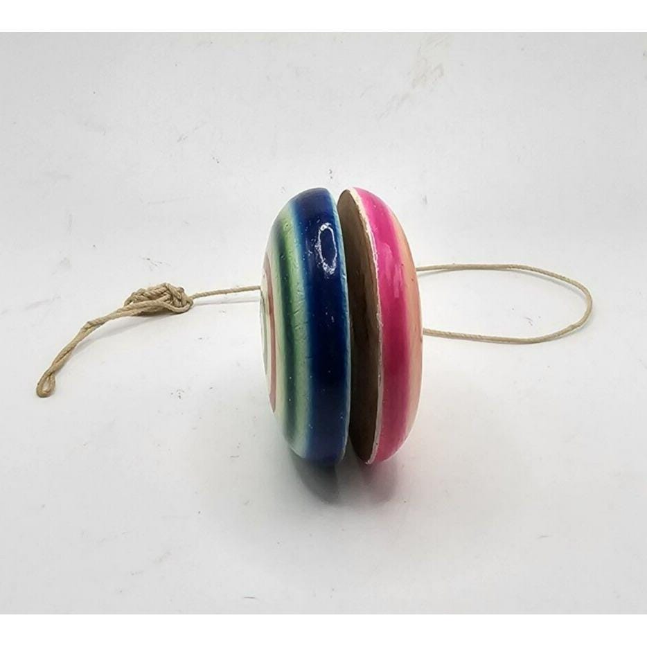 VINTAGE WOOD YOYO Multi Color Swirl Collectible Toy Memorabilia - Etsy