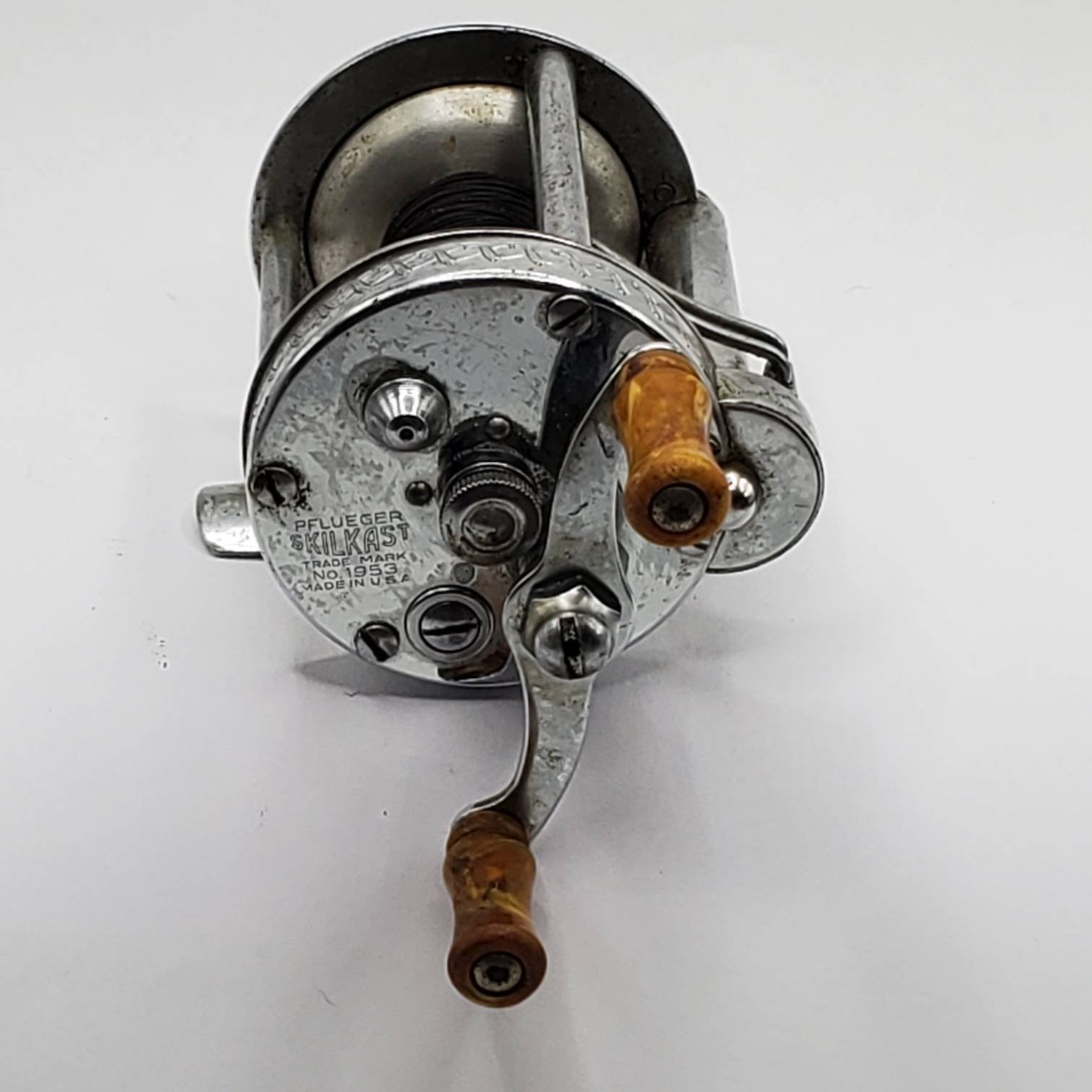 Moulinet De Pêche Vintage Pflueger Skilkast N°1953 USA - Argent