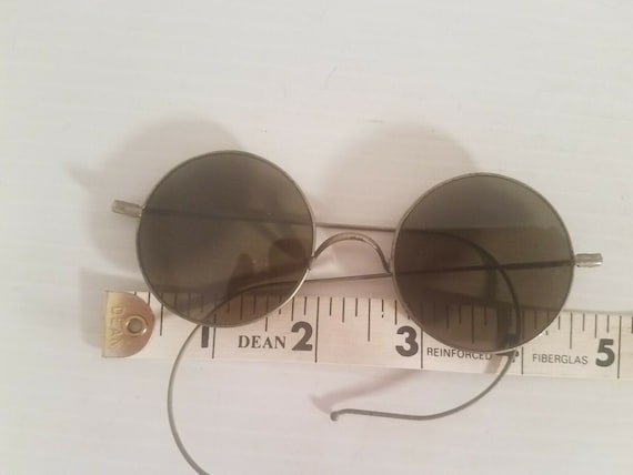 VINTAGE ROUND STEAM Punk Sunglasses Antique Collectible Eye Wear View 3